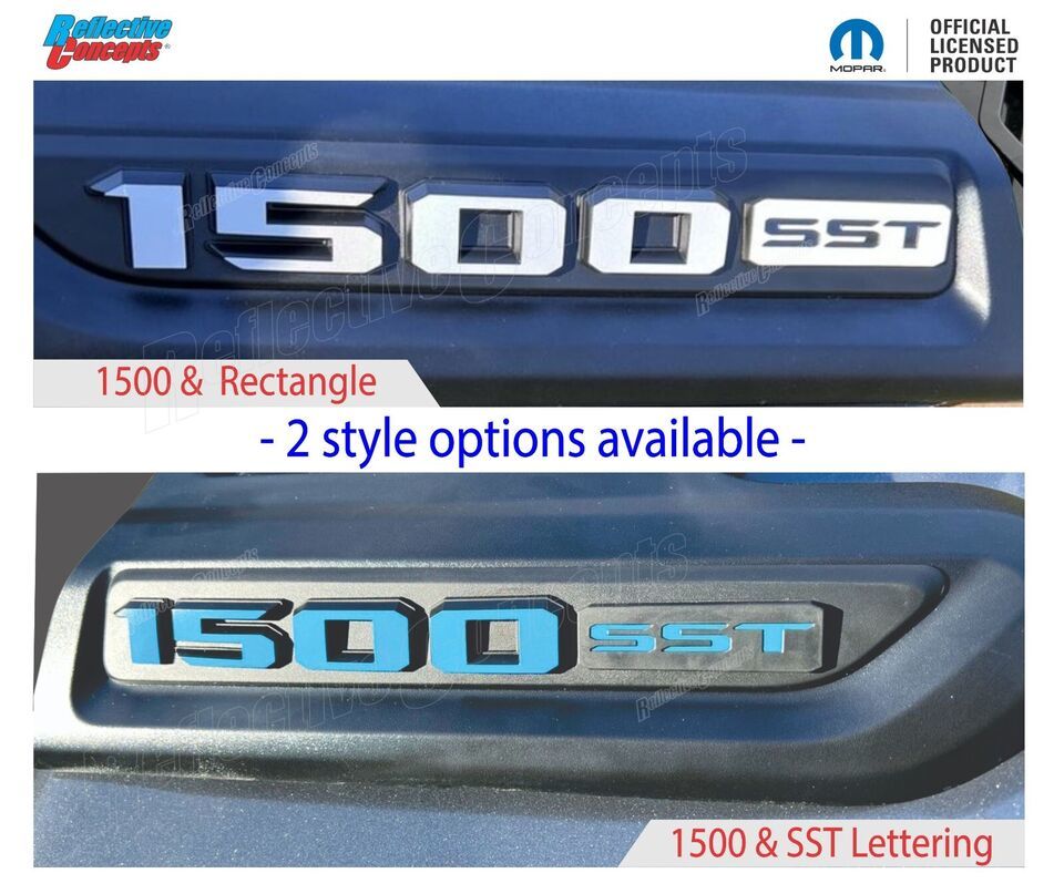 1500 SST Sport Performance Hood Emblem Overlay Decal Stickers - 2025 Ram 1500