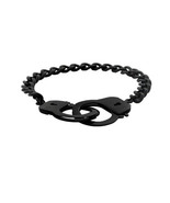 Interlocking Handcuffs Stainless Steel Men Unisex Chain Bracelet 8&quot; - £26.57 GBP