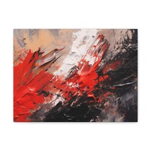 Abstract Oil Painting White Red Black Brushstrokes Painting Canvas Wall Art for - £68.54 GBP+