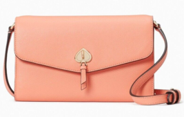 Kate Spade Marti Leather Flap Wallet Crossbody K6027 Peach Orange NWT $249 FS - £75.53 GBP