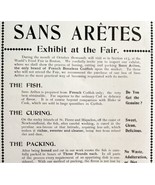 Sans Aretes Cod Fish 1894 Advertisement Victorian World&#39;s Food Fair ADBN1qq - $19.99