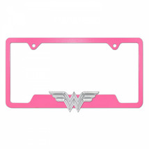 Wonder Woman 3D Pink Open License Plate Frame Pink - £33.80 GBP