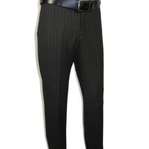 Men Suit BERLUSCONI Italian Wool 180's Pin Stripe One Button Peak UGS95-4 Black image 6