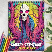Creepy Creature Spiral Coloring Book to Relax and Unwind - £13.30 GBP