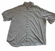 Habit Mens Outdoor Shirt XL Gray Vented Nylon Short Sleeve Button Hiking Fishing - £11.74 GBP