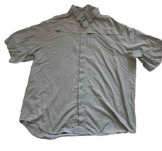 Habit Mens Outdoor Shirt XL Gray Vented Nylon Short Sleeve Button Hiking... - $14.99