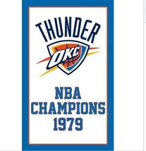 Oklahoma City Thunder Flag 3x5ft Banner Polyester Basketball thunder005 - £15.44 GBP