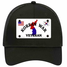 Korean War Veteran Novelty Black Mesh License Plate Hat - £22.80 GBP