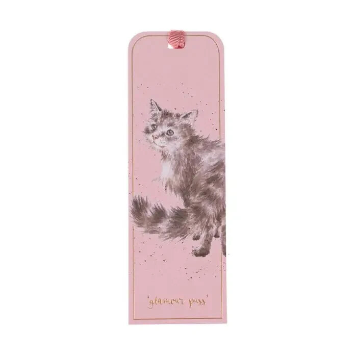 Wrendale Designs Pink Cat Bookmark with Gold Foil Accent - $2.97