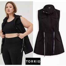 Torrid Happy Camper Black Stretch Woven Light Weight Active Vest Size 2 - $905.15 MXN