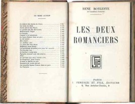 Les Deux Romanciers Boylesve Rene Novel 1926 Limited Edition French - £83.52 GBP