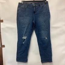 Style &amp; Co Womens 18 Medium Light Blue Ripped Girlfriend Cut Jeans PREOW... - $365.47 MXN