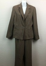 Charter Club Women&#39;s Brown Beige Neutral Pant Suit Set Jacket Coat Offic... - $59.99