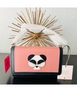 Kate Spade Gentle Panda Crossbody Leather Wallet Bag, Pink/Black, NWT - $139.32