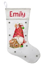 Gnome with Gingerbread House Stocking, Gnome Gingerbread Stocking, Custo... - £30.26 GBP