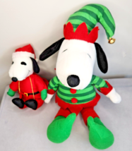 Hallmark Peanuts Snoopy Christmas Elf Plush &amp; Whitmans Snoopy Santa - £8.75 GBP