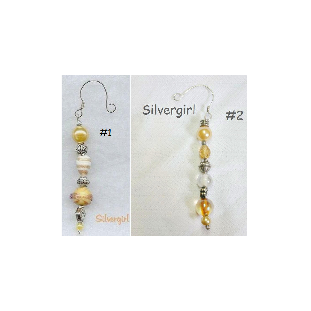 Beaded Hanging Tree Window Decorations Pink Gold  - $3.48