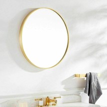 TinyTimes 19.69" Modern Round Mirror, Accent Mirror, Gold Framed - $70.29