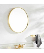 TinyTimes 19.69&quot; Modern Round Mirror, Accent Mirror, Gold Framed - £55.36 GBP