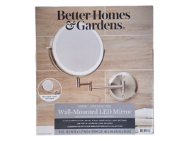 Better Homes &amp; Gardens Round 8” Wall Mount 10X Magnifier Mirror with Led Light - £24.50 GBP