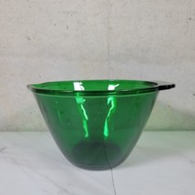 Anchor Hocking Forest Green Emerald Glass Batter Bowl w Tab Handle &amp; Pour Spout - £30.06 GBP