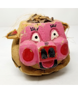 Coconut Pig Head Jamaica Handmade Carved Painted Souvenir Vintage 1980s - £14.15 GBP