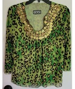 Womens Petites LP Collective Works of Berek 2 Green Multicolor Cougar Bl... - $8.91