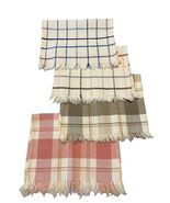 Vintage 1980s 1990s Plaid Woven Placemats Set Fringe Farmhouse Table Lin... - $18.00