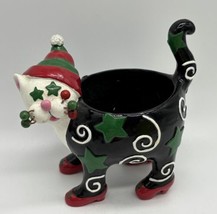 Ganz Candle Holder Whimsical Cat Christmas Holiday 4.5” Read - $10.39