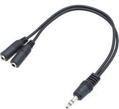 3.5Mm Male To 2 Dual Female Earphone Headphone Stereo Audio Y Splitter Cable - £43.95 GBP