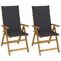  Garden Chair Set of 2 Gray Cushion, Natural Wood - $5,114.81 MXN