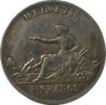 1863 Federal Shooting Festival 5 Francs – La Chaux-de-Fonds Commemorative - $18.44 CAD