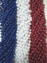 36 Red White Blue Memorial July 4th Mardi Gras Beads Party Favor Necklac... - $18.80