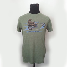 Lucky Brand California Wildlife graphic T-shirt Size M ( 21x29&quot;) Green Slim Fit - £16.24 GBP