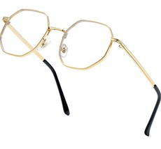 JOVAKIT Polygon Blue Light Blocking Glasses Octagon Square  Metal - $8.90