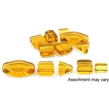 12 Assorted Yellow Czech Glass Beads Jewelry Beading Parts - £7.98 GBP