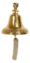 Marine Antiqued Solid Polished Brass RMS Titanic Wall Dinner Bell With L... - $59.99