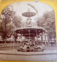 Brewer Fountain Boston Common America Illustrated Stereoview Photo - £4.84 GBP