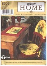 Simplicity 8603 Home Sewing Pattern Chair Covers &amp; Table Accessories One... - $5.37