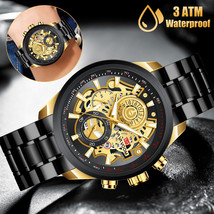 Luxury Men Watch Waterproof Stainless Steel Quartz Luminous Business Wristwatch - £27.17 GBP