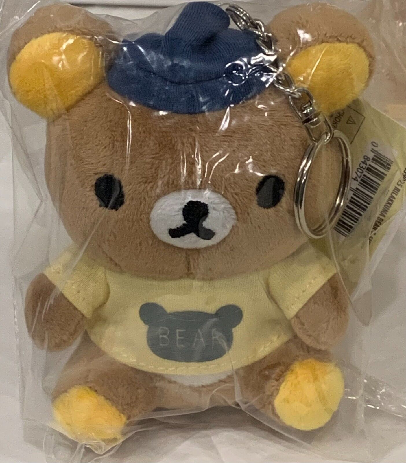 Rilakkuma in Bear T-Shirt &amp; Cap Hat Keychain Plush Toy San-X Rilakkuma NEW - $15.99