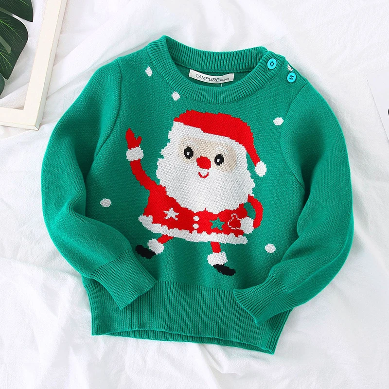 Winter Baby Boys Girls Clothes Kids  Christmas Santa Print Autumn  Knit  Knitwea - £92.24 GBP