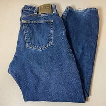 Vintage Diamond Gusset Jeans Mens 35x29 Distressed Faded Ripped USA Dark... - $6.33