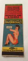 Matchbook Cover Matchcover Girlie Pinup Forte’s Dry Cleaning Milford CT - $4.28