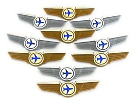 Airlines Pilot Gold and Silver Wings Airplane Badges Pins - £20.90 GBP