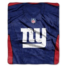 NFL New York Giants Royal Plush Raschel 50&quot; x 60&quot; Throw Blanket Style Je... - $39.95