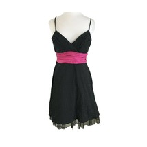 Speechless Womens Dress Junior Size 9 Black Polka Dot Pink Tie Spaghetti... - $12.86