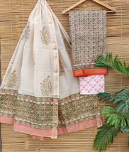 Maheshwari  Silk Hand Block Print Unstitched Suits Dress Material K-35 - $65.44