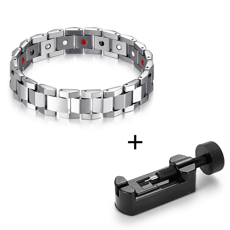 Luxury Healthy Bracelet With Magnet Trendy Unisex Bio Energy Titanium Bangle Bra - £38.69 GBP