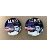 Elvis Presley car coaster ceramic pink Cadillac set of 2    #9137 - $9.99